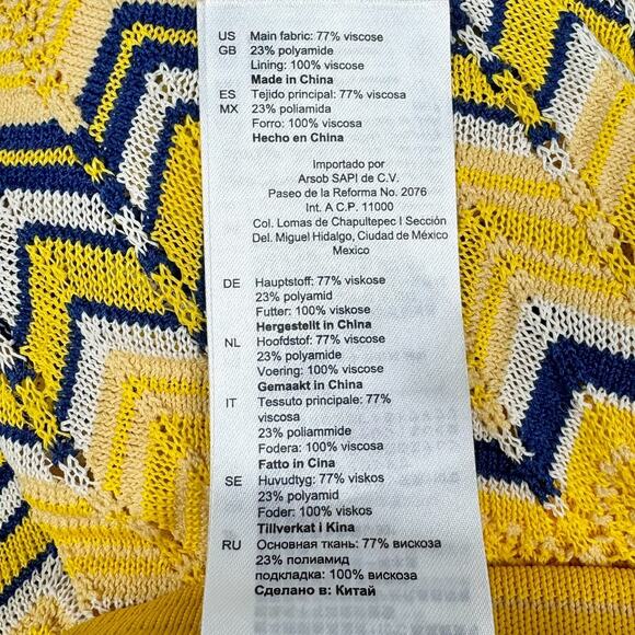 Sandro Paris Womens Zig Zag Wrap Top Midi Skirt 2PC Set 1 / XS Yellow - Picture 11 of 16